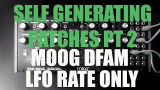 How to make self generating music: Pt 2.  Moog DFAM VCO's as LFO's with filter in Audio Rate