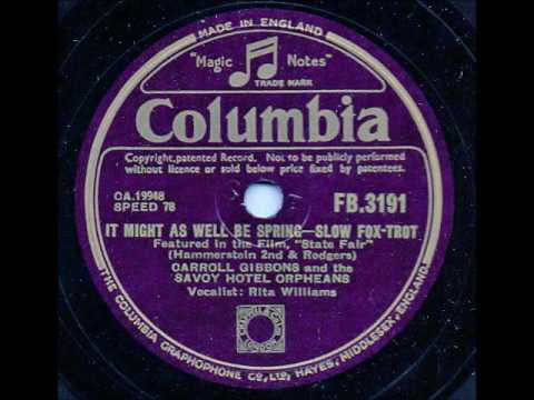 Watch CARROLL GIBBONS VOCALIST RITA WILLIAMS - IT MIGHT AS WELL BER SPRING on YouTube