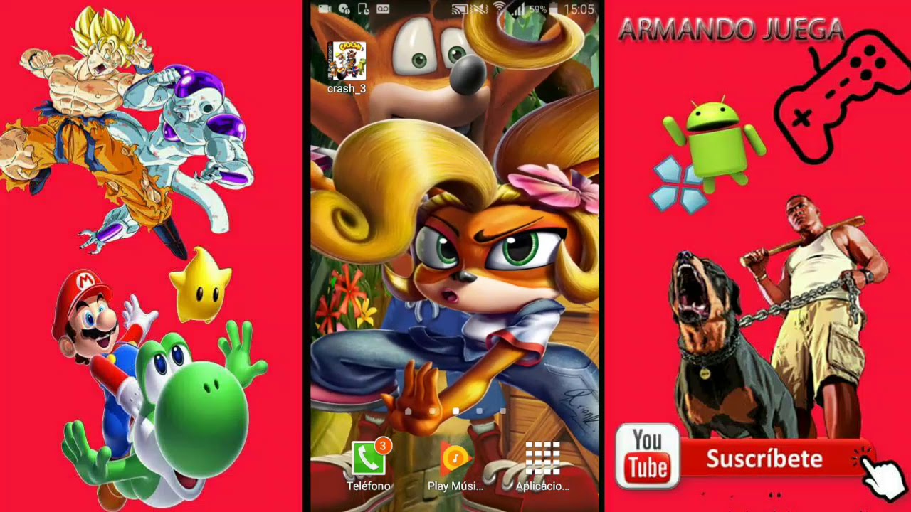 JUEGO DE CRASH 3 APK PARA ANDROID SIN EMULADOR!!! YouTube