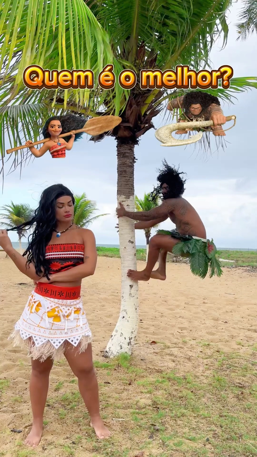 E aí galera MOANA ou MAUI?​⁠@mayca.brasil #challenge #moana #maui #funnymemes #short #shorts
