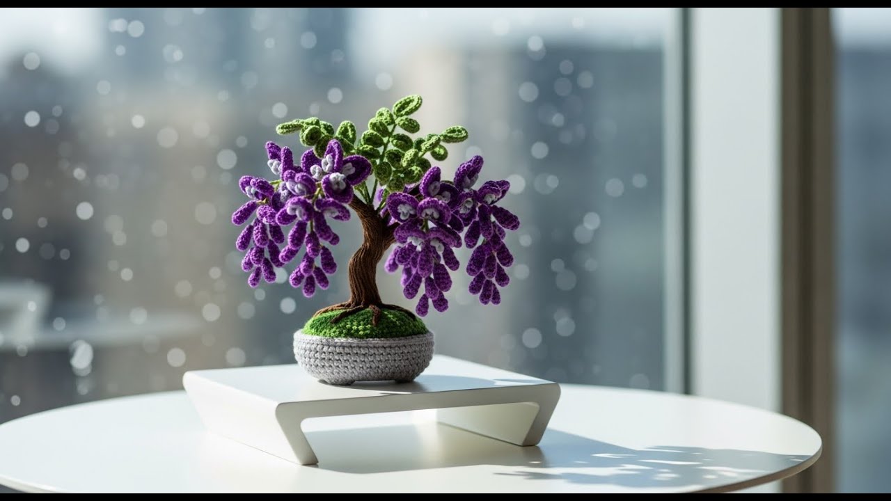 HOW TO CROCHET WISTERIA TREE BONSAI||LEARN HOW TO CROC||BIGINNER HOW TO LEARN CROCHET||easy CROCHCET