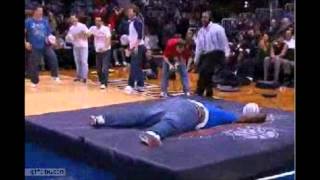 Fat Guy tries to Dunk Half Court