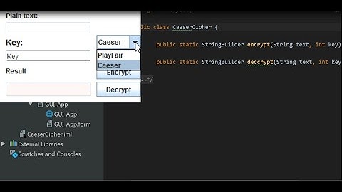 Ceaser & PlayFair methods using GUI