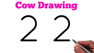 How To Draw Beautiful Caw Drawing From Number 2 Easy Cow Art