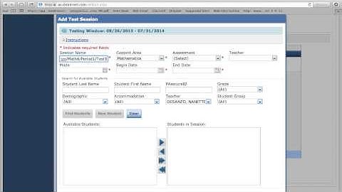 Creating Test Sessions