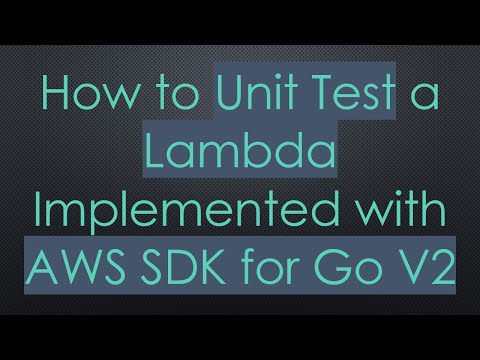 How to Unit Test a Lambda Implemented with AWS SDK for Go V2
