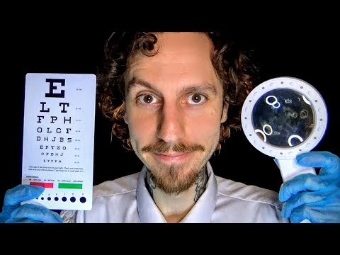 ASMR EYE TEST - LIGHT TRIGGERS - MEDICAL CRANIAL EXAM ROLEPLAY SLEEP - DOCTOR WHISPERS (fall asleep)