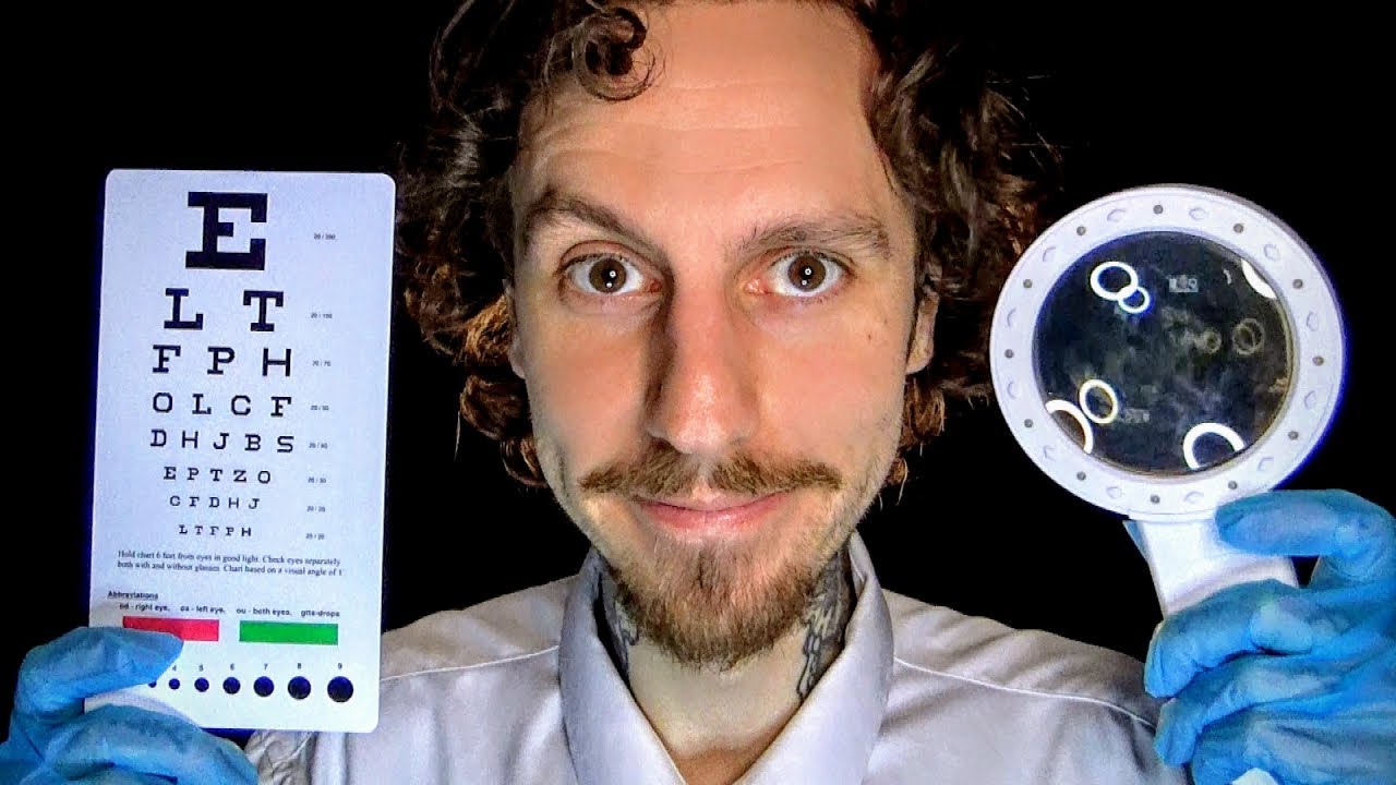 ASMR EYE TEST - LIGHT TRIGGERS - MEDICAL CRANIAL EXAM ROLEPLAY SLEEP - DOCTOR WHISPERS (fall asleep)