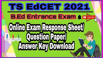 TS Ed.CET 2021 Download Response sheet //How t Download Question Paper//How to Download Master Sheet