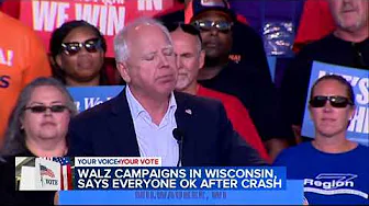 Walz unharmed after some of the vehicles near the back of his motorcade crash in Milwaukee thumbnail