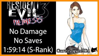 [No Commentary] Resident Evil 3 (PSX) - No Save, No Damage S-Rank Walkthrough - (1:59:14)