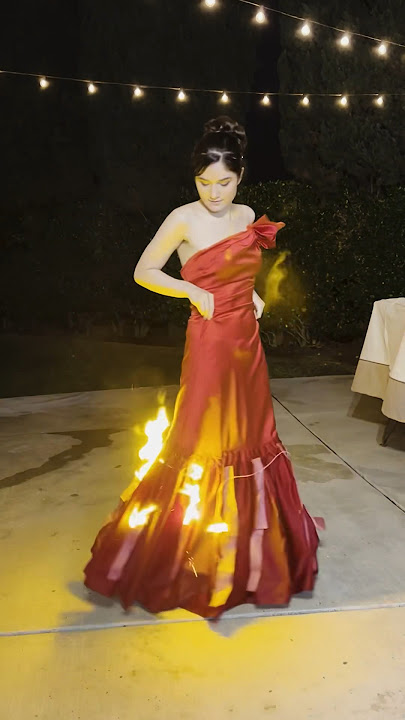 Making Katniss’s Fire Dress! 🔥 featuring my parents lighting me on fire