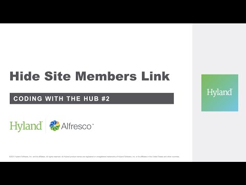 Coding with the Hub #2 - Hide Site Members Link