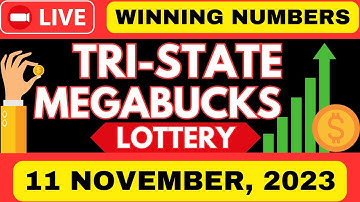 Tri-State Megabucks, Nov 11, 2023 – Winning Numbers Jackpot Prize $7.5 Million