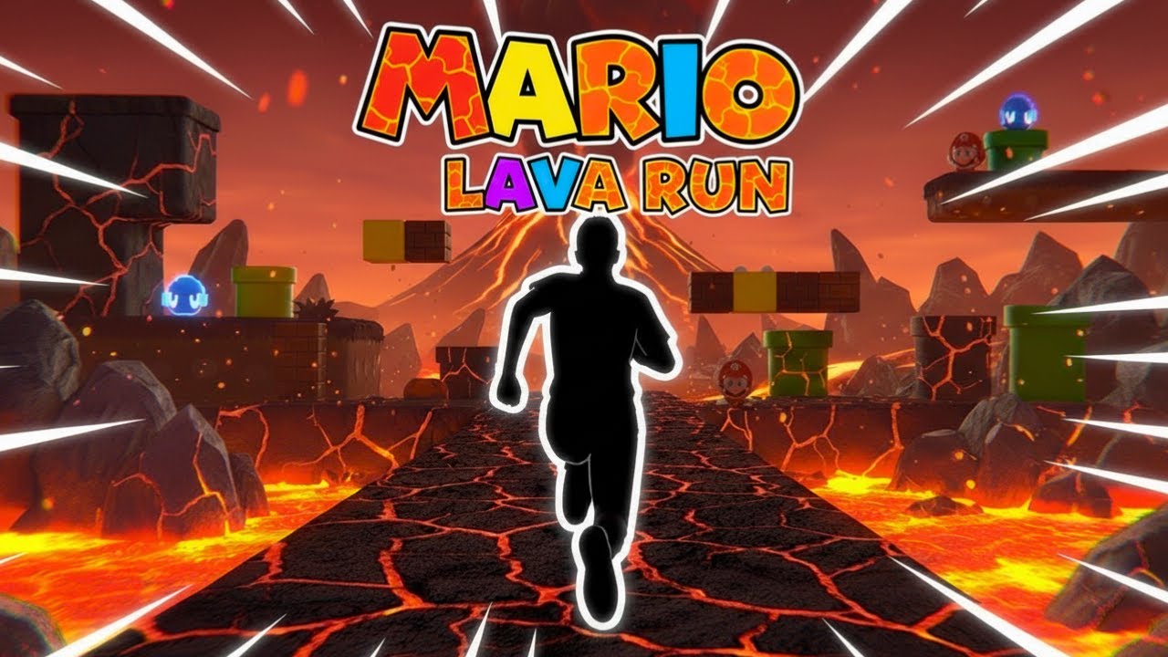 SUPER MARIO LAVA RUN Immersive Interactive Warm Up 🌋 | Level UP Parkour | Viral Interactive Game⚡