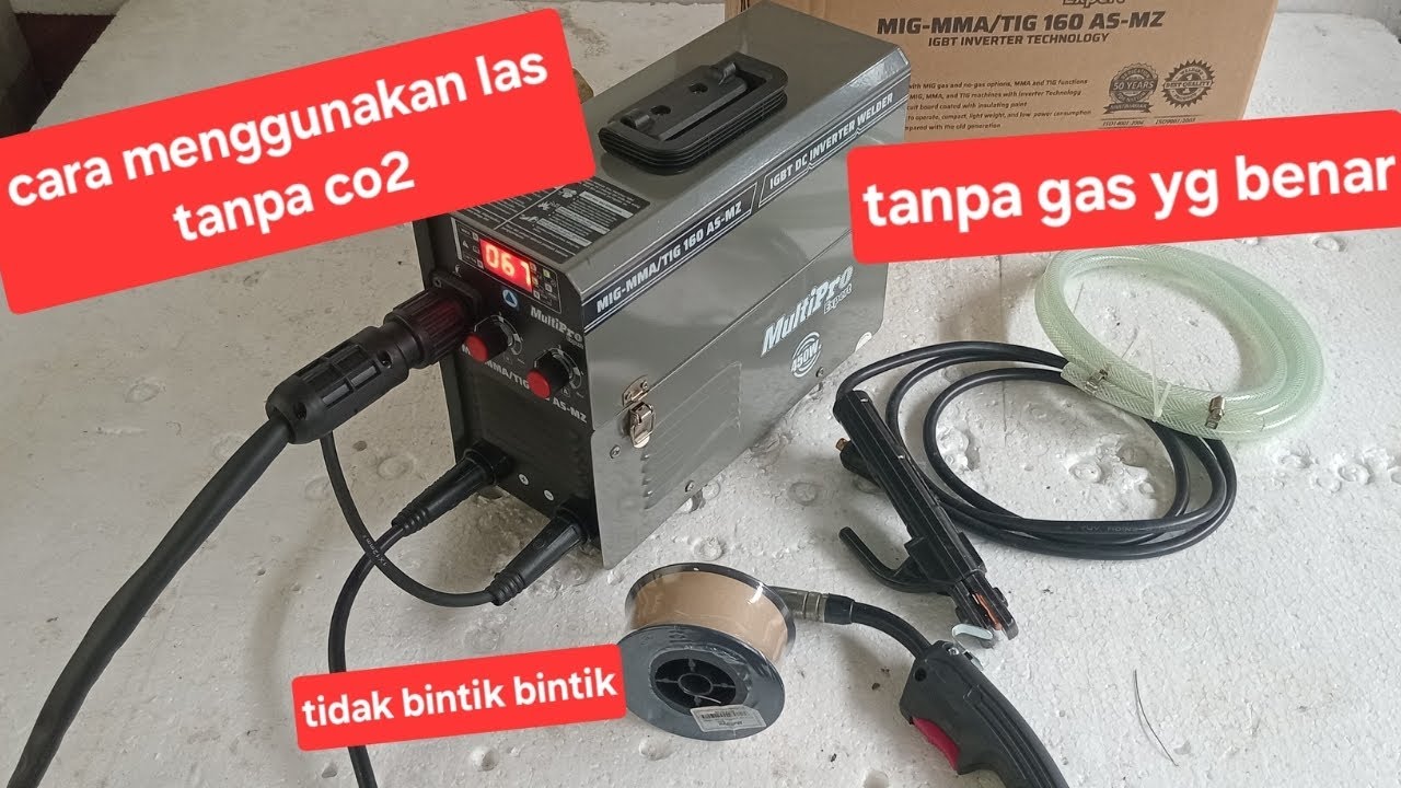 cara menggunakan las mig tanpa co2 - mig welding machine without gas 