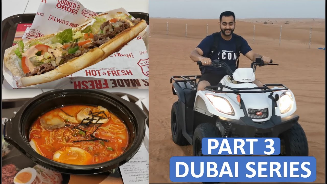 Dubai Food Tour Part 3 Delicious Ramen Nudles, Philly Cheese Stake, Desert Safari and Dubai