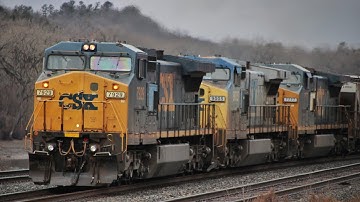 CSX 7929 (Ex LMS) C40-8W Leads B779 in Upstate NY 12-3-22