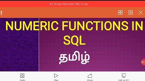 Numeric Functions in SQL - Tamil.#SQL#DBMS