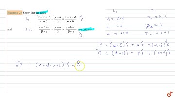 Show that the lines `(x-a+d)/(alpha-delta)=(y-a)/alpha=(z-a-d)/(alpha+delta)` and `(x-b+c)/(beta...