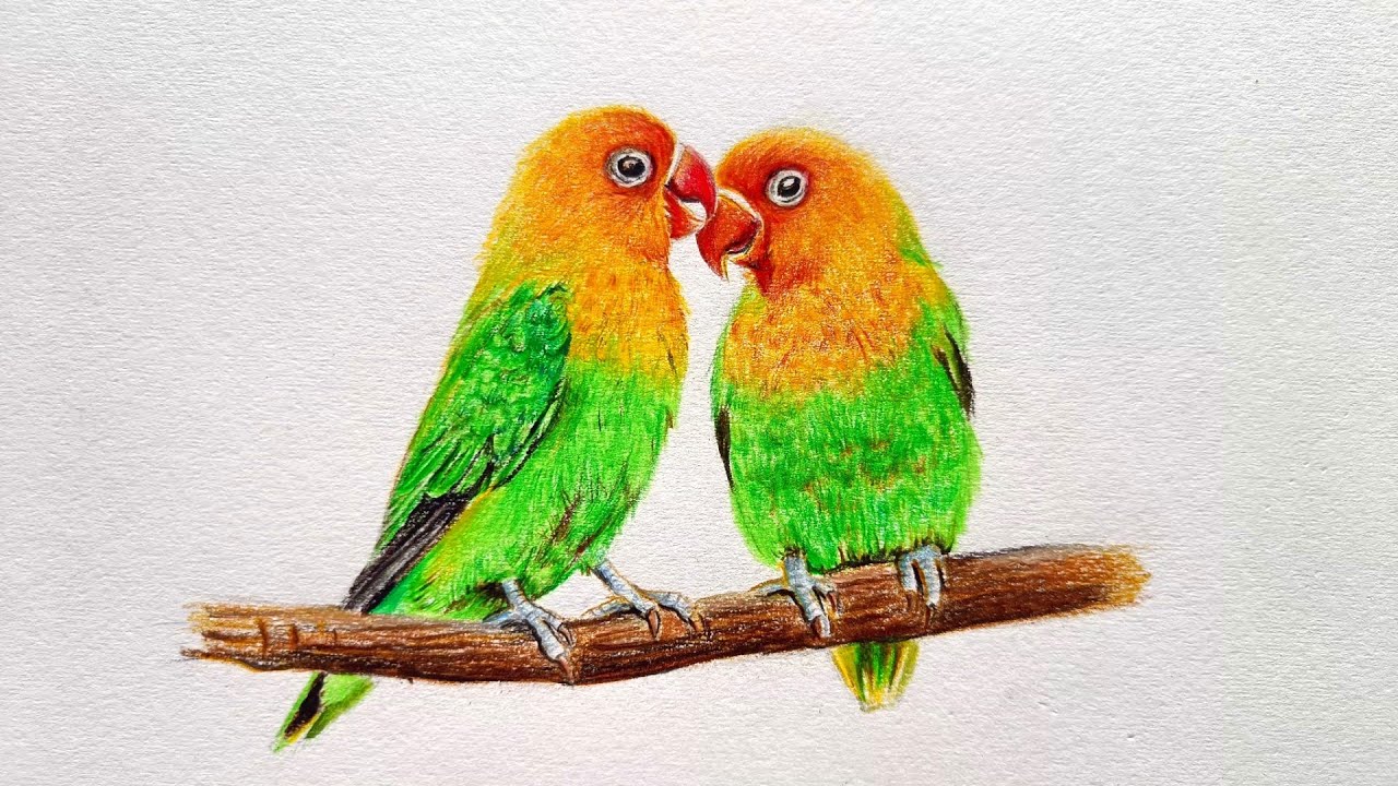 Love Birds Drawing Easy | How To Turn Two Heart Into Cute Love Birds |  Happy New Year 2022 | - YouTube