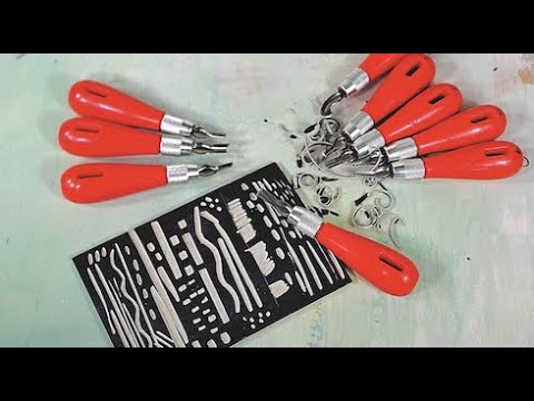 Product demonstration Essdee 10 blade lino cutting tool set 