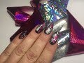 Gel nails with nail foil. Step by step