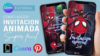 Como hacer una INVITACIÓN ANIMADA muy FÁCIL para enviar por WHATSAPP con CANVA + GIPHY + PINTEREST screenshot 2