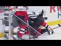 Nico Hischier And Joel Eriksson Ek Exchange Roughing Penalties