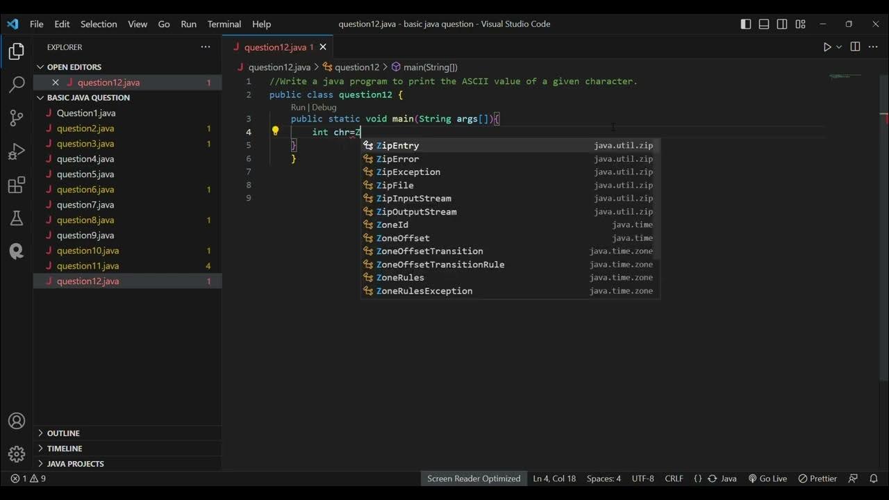 Calculate the ASCII given value with java - YouTube