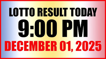 Lotto Result Today 9pm Draw December 1, 2025 Swertres Ez2 PCSO