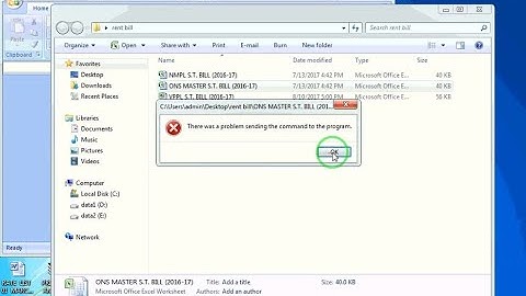 there was a problem sending the command to the program excel 2007/2010/2013/2019