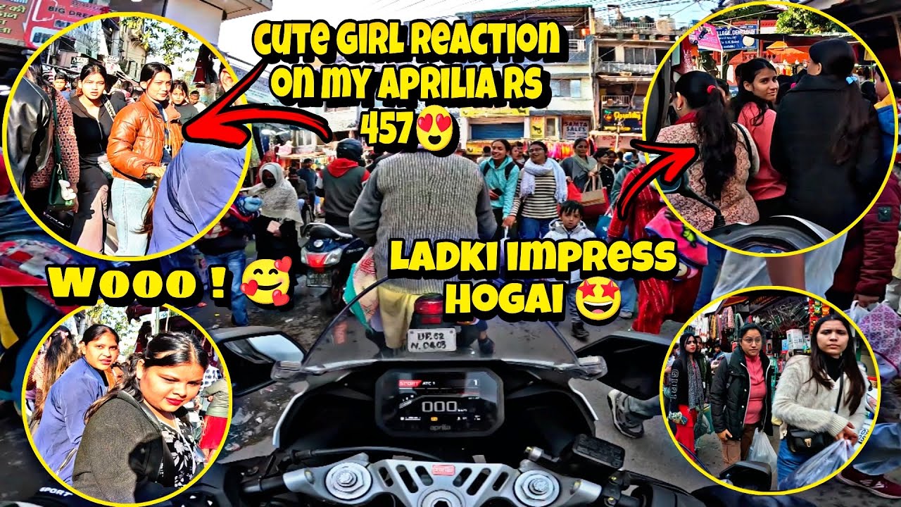 Cute Girl Reaction On My Aprilia RS 457😍 | Loudest Exhaust | Market Reaction 😱