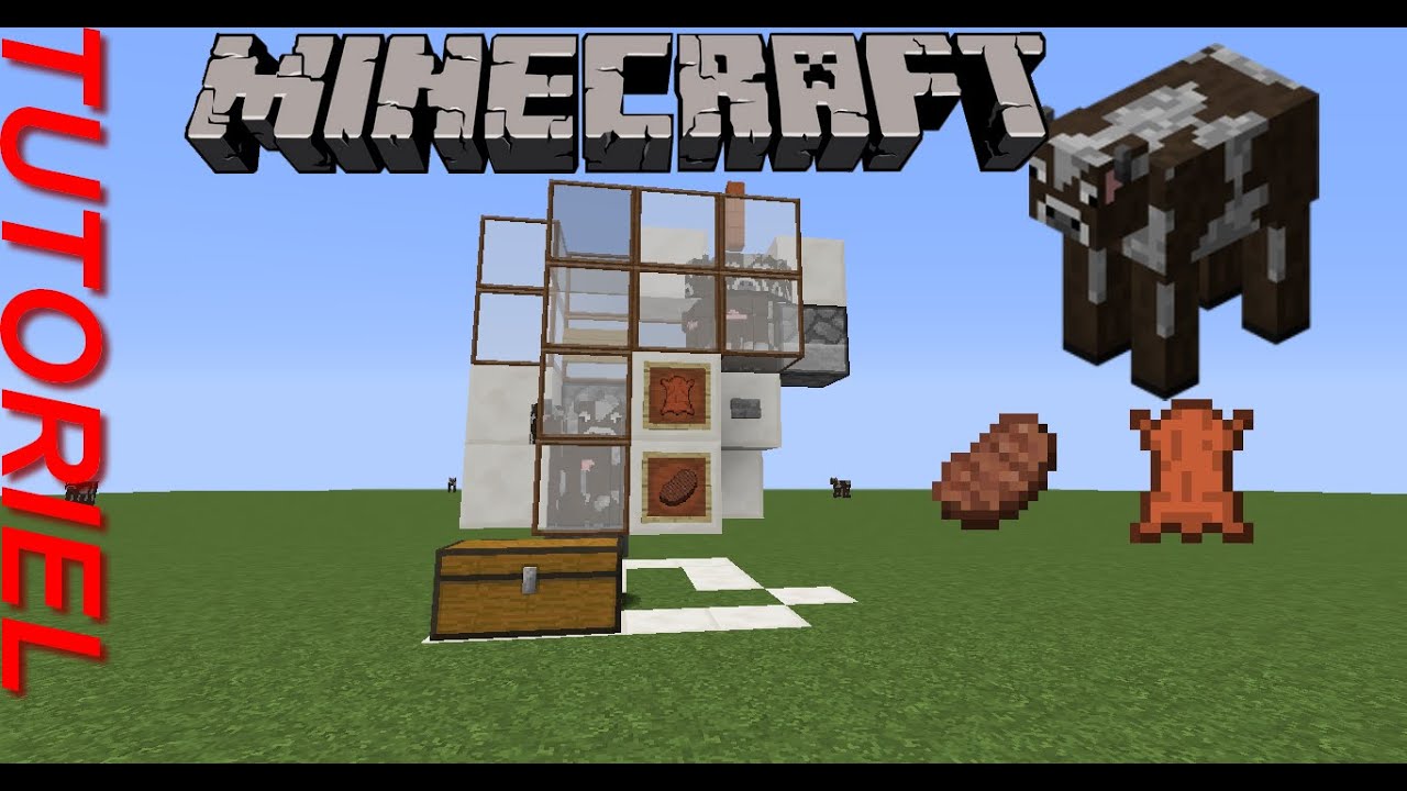[Tuto]Minecraft - Usine a vache 1.8 Steak cuit+cuir - YouTube