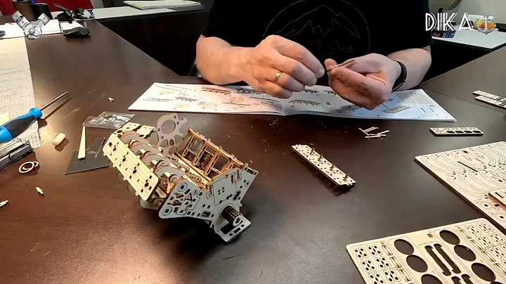How to Build a Wooden V8 Engine Ugears  😎 Full