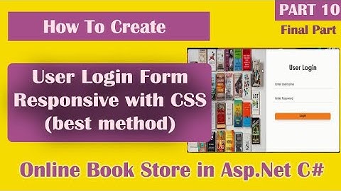 Part 10.b - Responsive User Login Page with CSS in Asp.Net C# | Hindi | Online Book Store Project