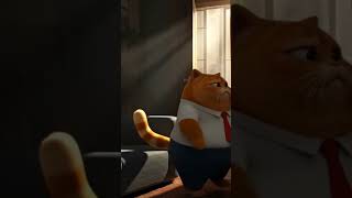 Cat In A Suit Sits On The Sofa And Climbs Down