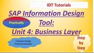 SAP IDT Unit 4 : Business Layer : Practical Examples