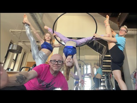 Lyra hoop and aerial arts circus family training - YouTube