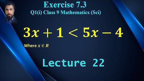 22 - Exercise 7.3 Q1(i) Linear Equation and Linear Inequalities| Class 9 Mathematics (Sci)