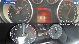 Seat Leon Cupra 280 Vs Opel Astra Opc 0-255 Kmh Acceleration Battle
