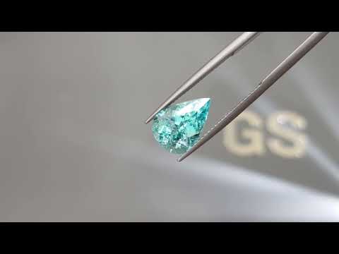 Neon blue Paraiba tourmaline in pear cut 3.89 ct from Mozambique Video  № 2