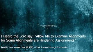 Lana Vawser - Allow Me to Examine Alignments - Some Alignments are Hindering Assignments