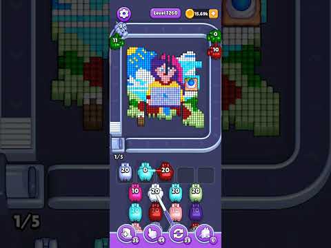 Pixel Flow — hard level 1260 (girl woman with laptop)