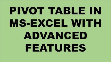 Create Pivot Table in Ms-Excel with advanced features in Urdu/Hindi  || Secret Professional