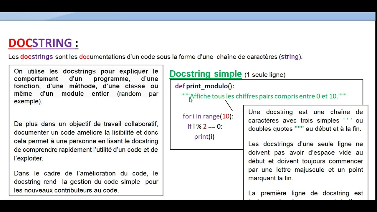 Les docstrings Python - YouTube
