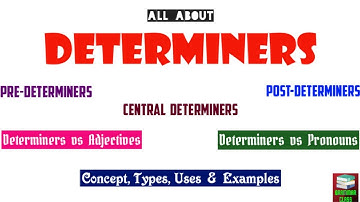 What are Determiners | Predeterminer, Central Determiner &  Postdeterminer | Determiner vs Pronoun