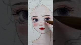 Cute Girl Drawing with Colored Pencil ✨ Easy Art Tutorial #Shorts