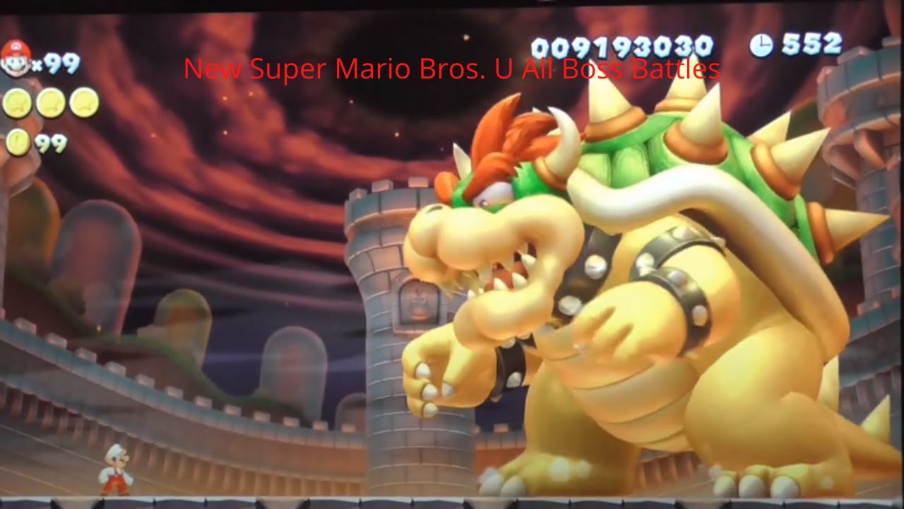 New Super Mario Bros U All Boss Battles - YouTube
