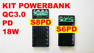 S6PD S8PD KIT Powerbank на 8x18650 и 6x18650 QC3.0 Power Delivery